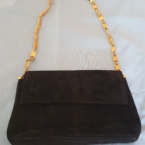 Black suede purse